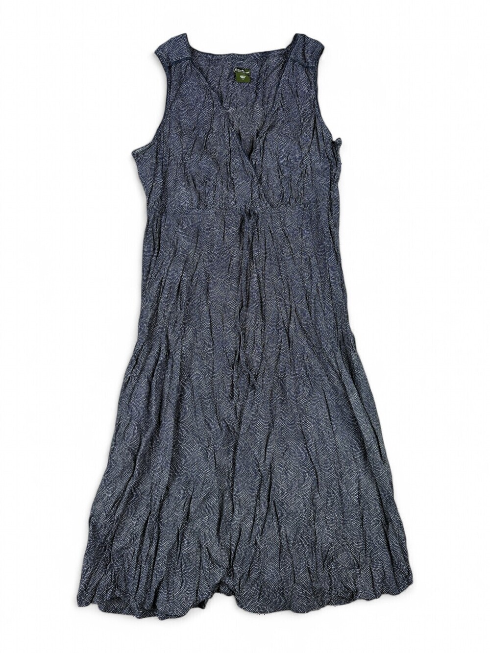 Eddie Bauer Sleeveless Midi Dress Navy Dot Sz 6